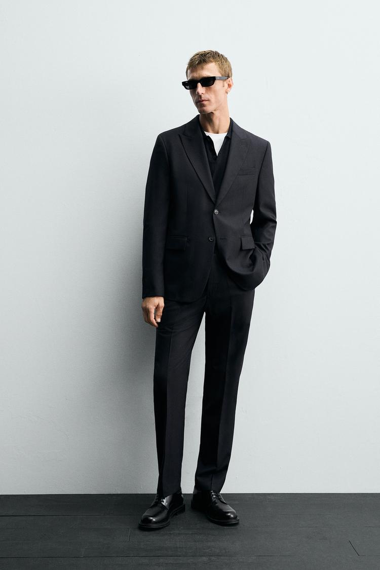 Traje Chaqueta Zara Ropa EspaÃ±a BLAZER TRAJE ESPIGA Marino ZARA