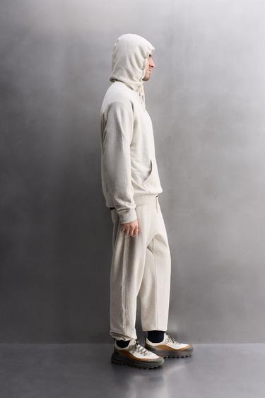 SWEAT RELAXED FIT À CAPUCHE - Gris chiné de Zara - Image 3