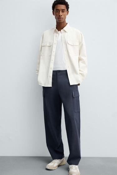 REGULAR FIT CARGO TROUSERS - Indigo by Zara - Image 5