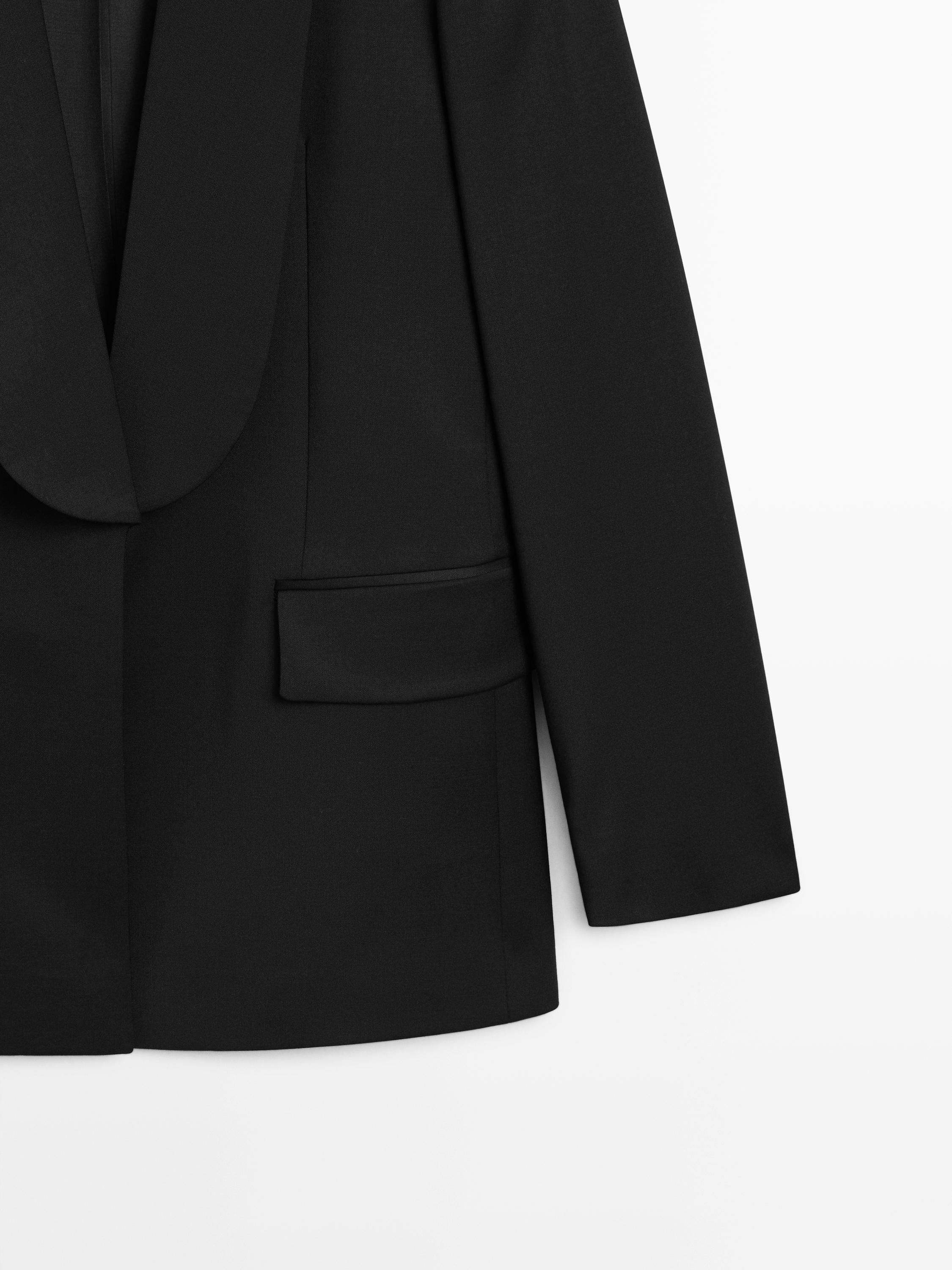 Blazer en laine mélangée à revers - STUDIO