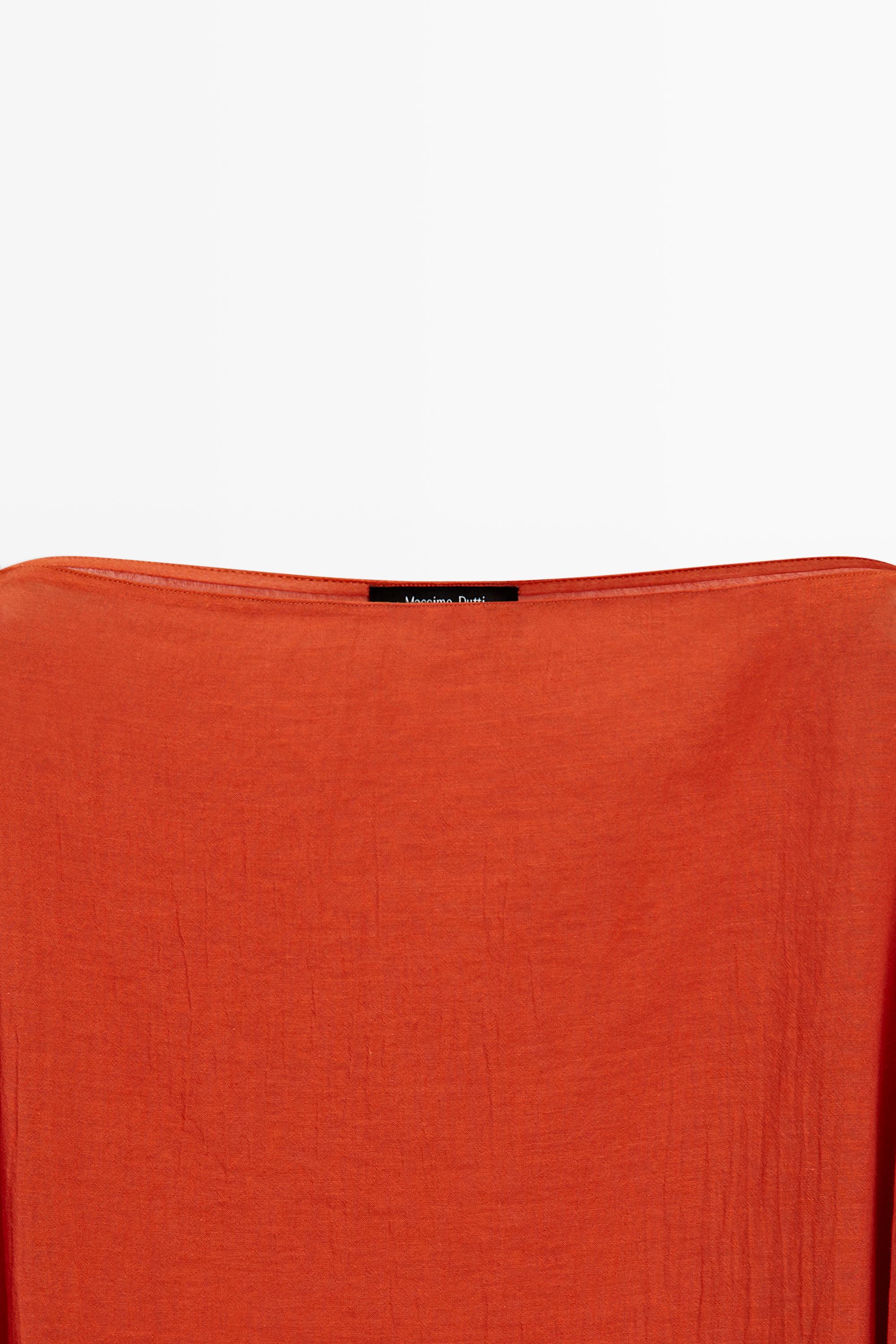 Flowing 100% cotton shirt with voluminous sleeves