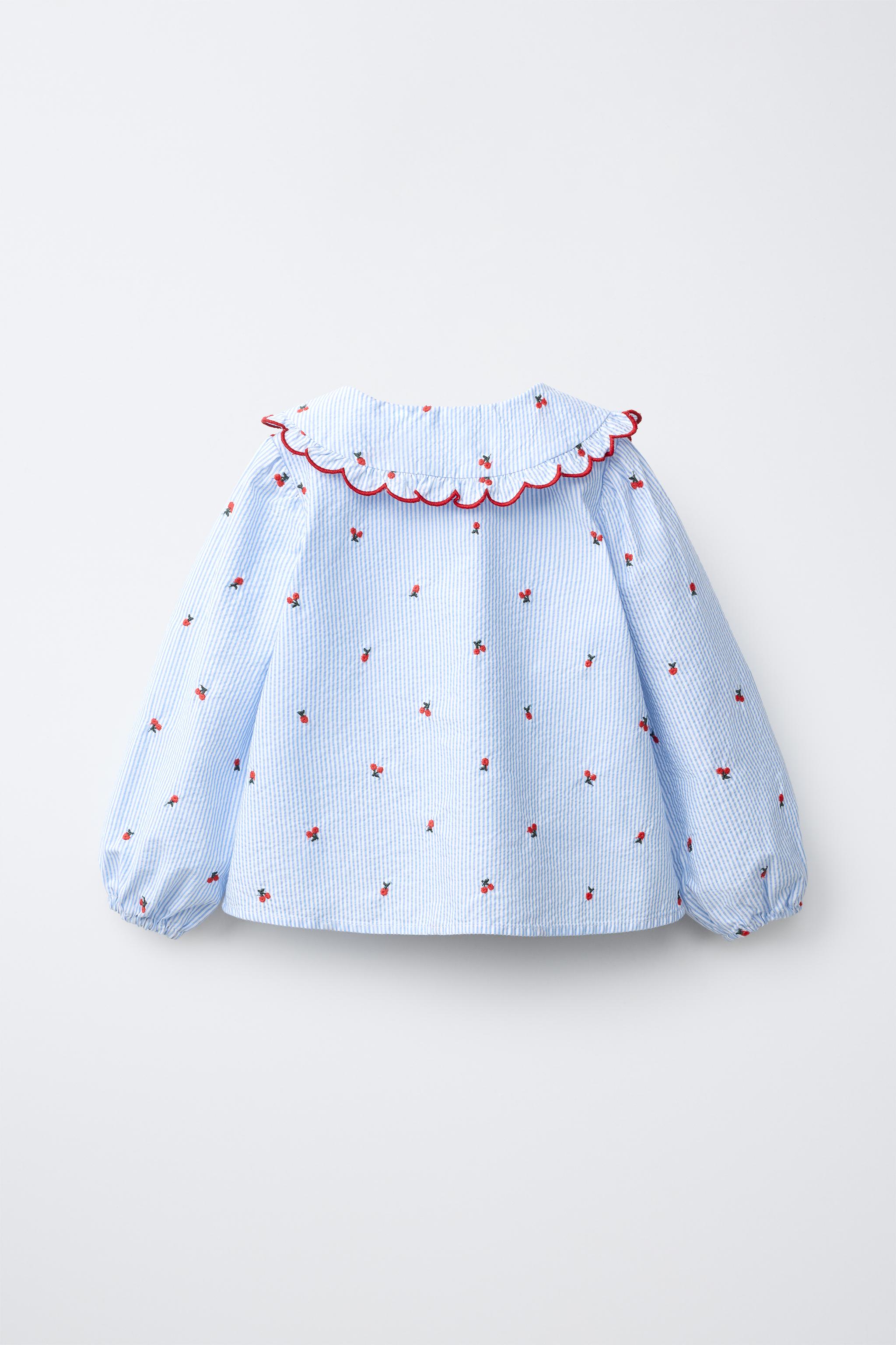 EMBROIDERED PETER PAN COLLAR SHIRT