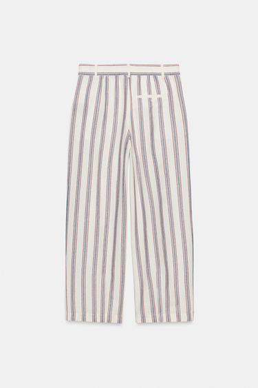 ZW COLLECTION STRIPED BALLOON TROUSERS - Ecru by Zara - Image 6