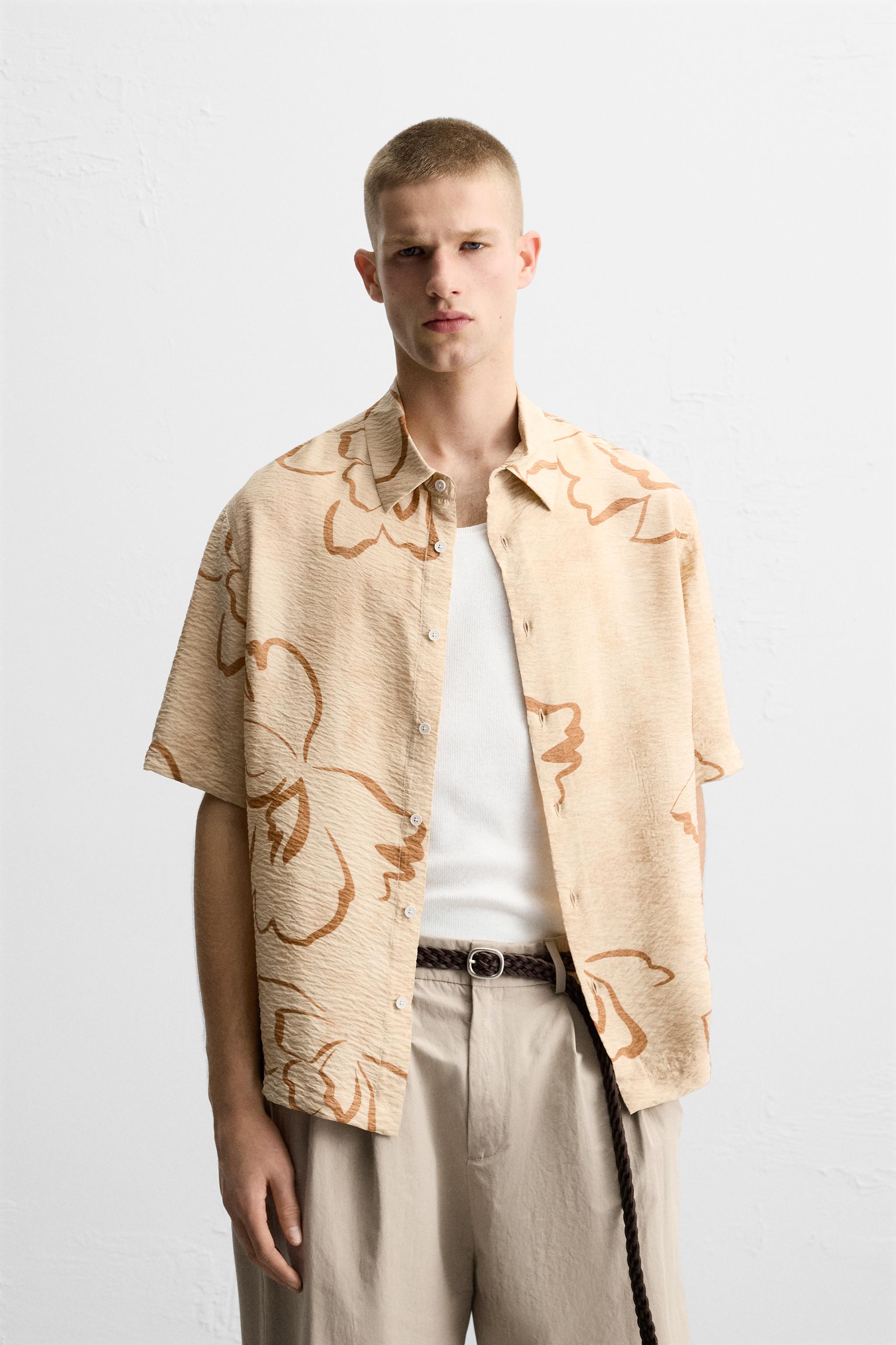 ABSTRACT PRINT SHIRT - Brick | ZARA Canada