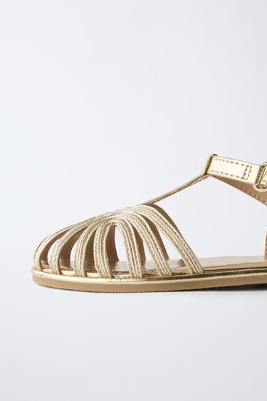 METALLIC CAGE SANDALS - Gold by Zara - Image 5