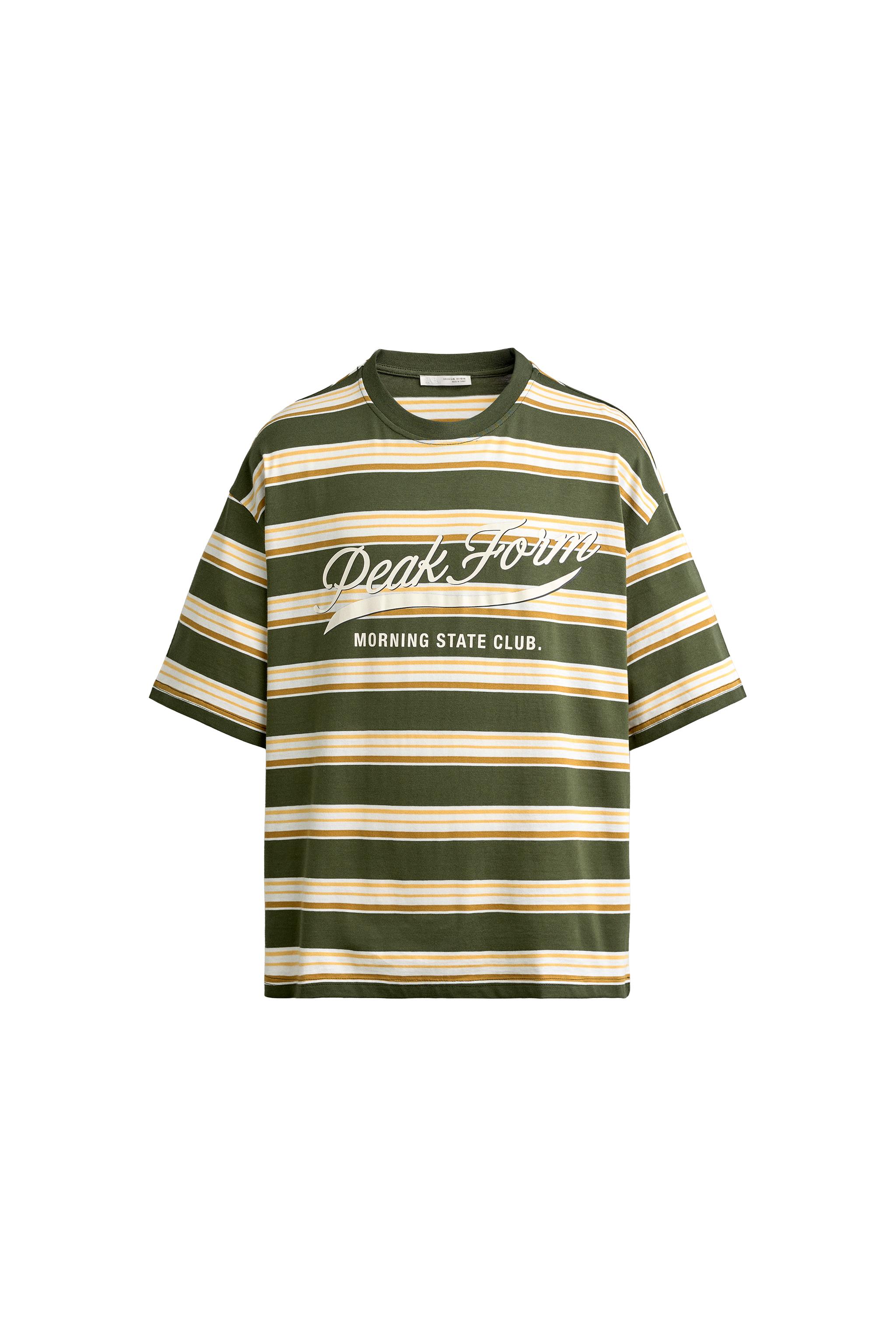 CAMISETA RELAXED FIT RAYAS TEXTO