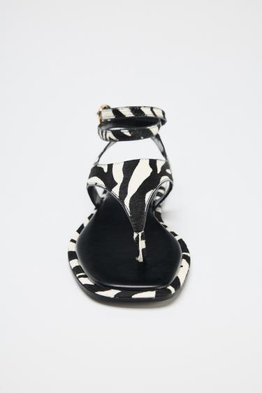 ANIMAL PRINT FLAT LEATHER SANDALS WITH SHEEPSKIN - Zebra by Zara - Image 5