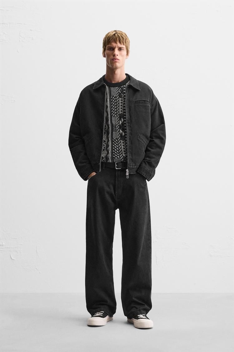 COMBINED DENIM JACKET - Black | ZARA India