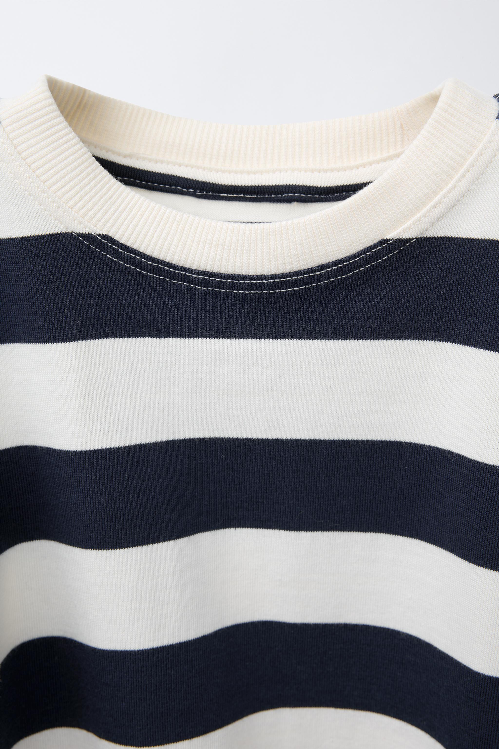ストライプ柄Tシャツ - ネイビーブルー | ZARA Japan / 日本