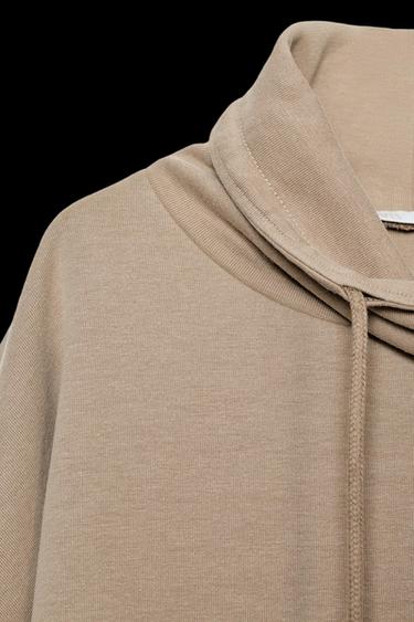 WASHED-EFFECT INTERLOCK SWEATSHIRT - Mink by Zara