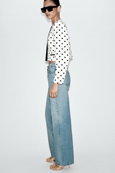 CROPPED DOT BLAZER - Ecru / Black by Zara - Image 2