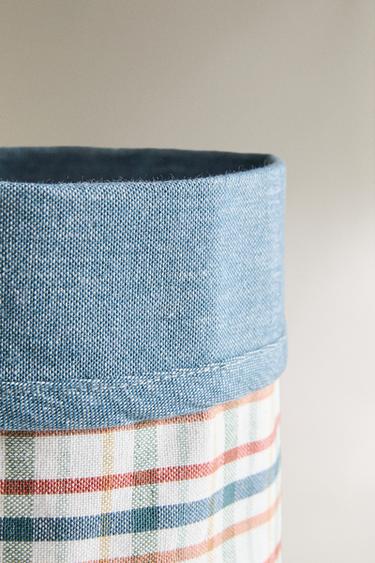 CHECK COTTON BREAD BASKET - Blue by Zara - Image 2