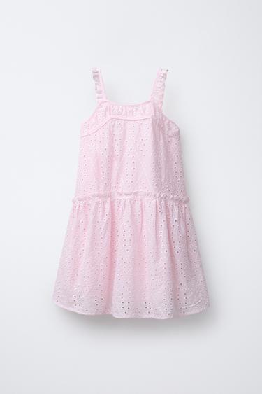 VESTIDO BORDADO - Rosa de Zara - Imagen 0