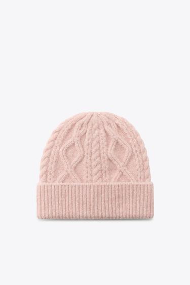 BEANIE PUNTO TRENZADO - Rosa de Zara