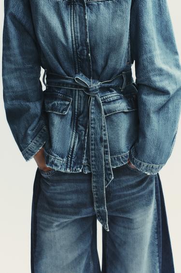 TRF LONG DENIM JACKET - Blue by Zara - Image 2