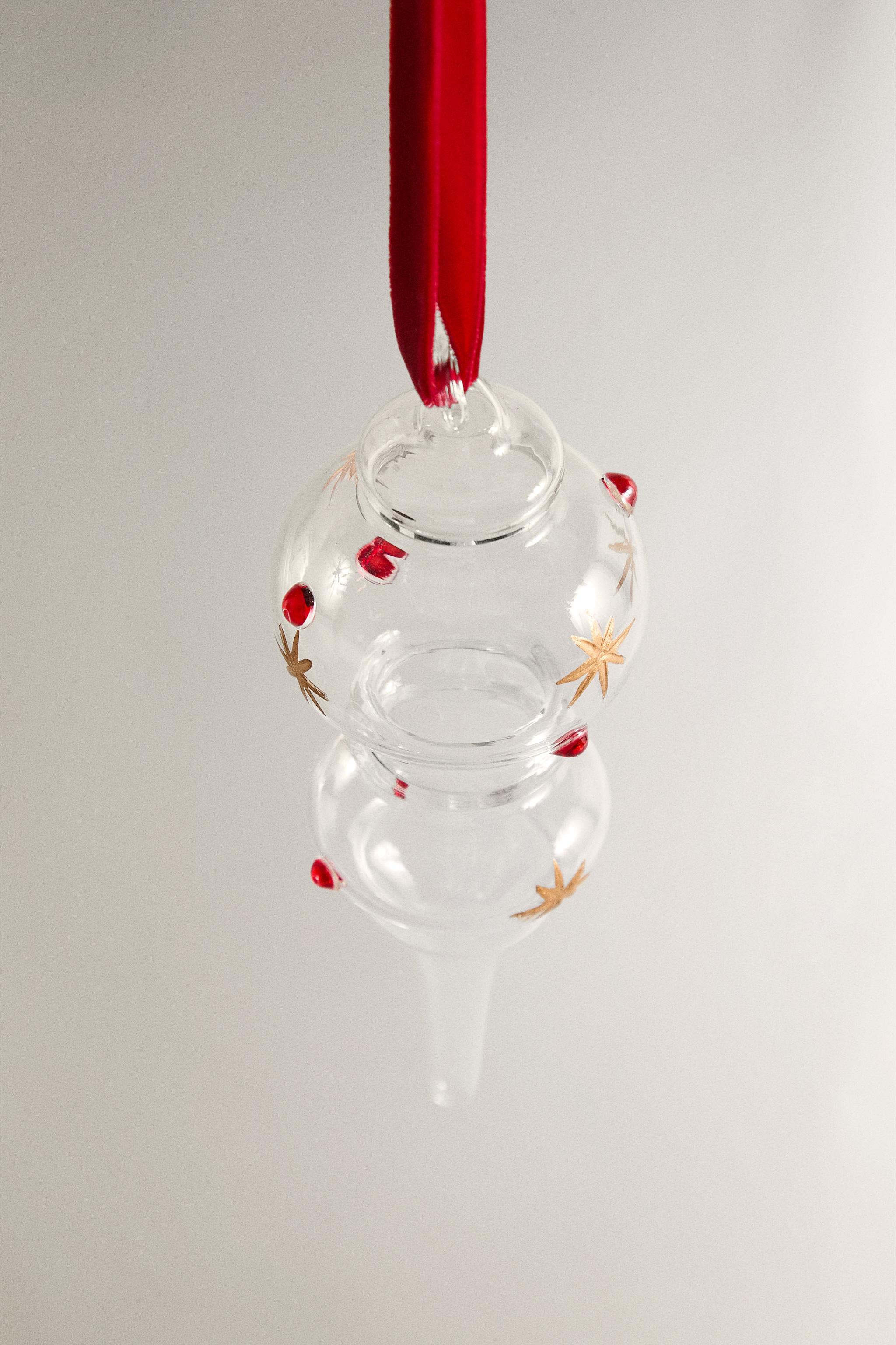 ELONGATED BOROSILICATE GLASS CHRISTMAS TREE ORNAMENT