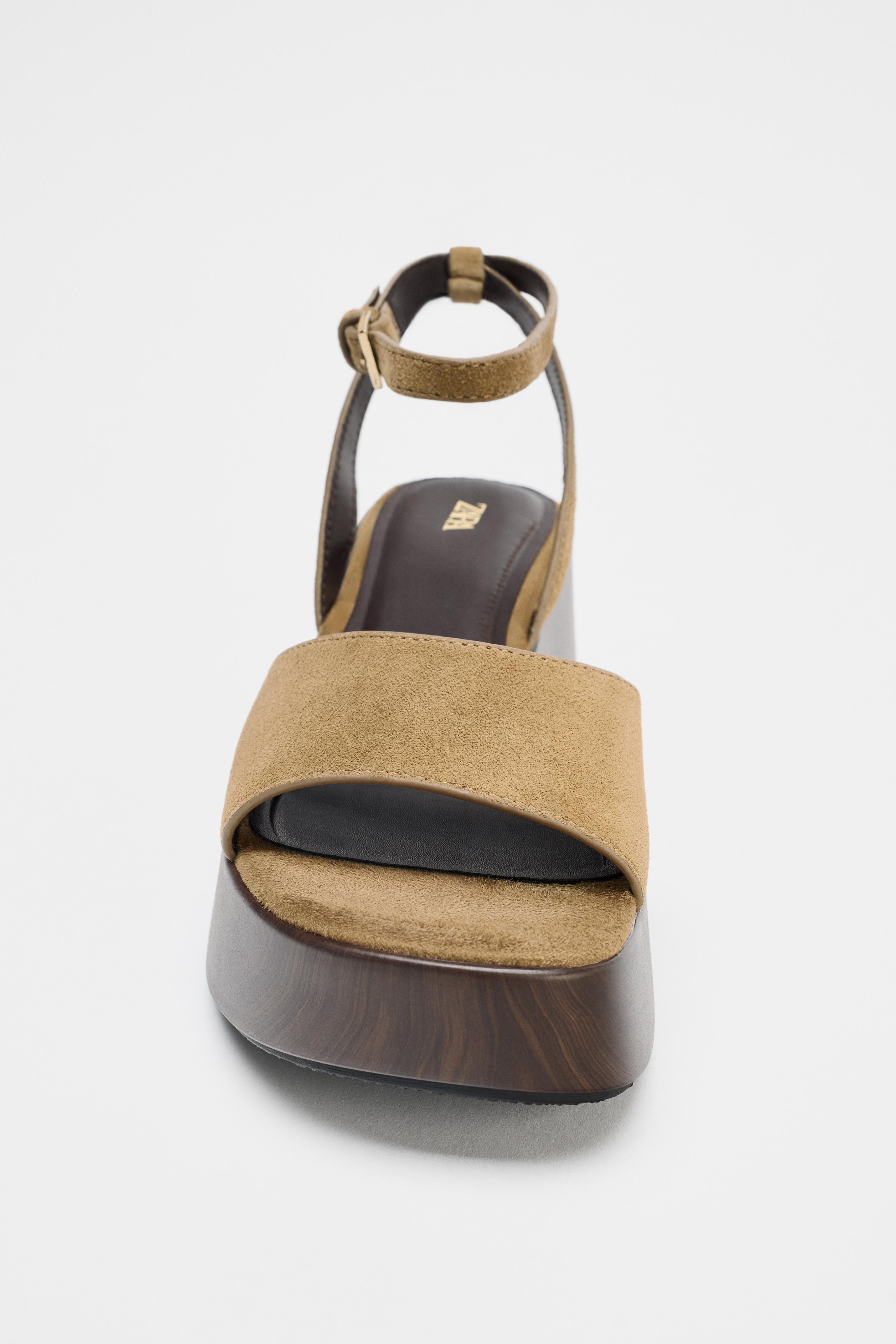 SANDALES PLATEFORMES EN DAIM
