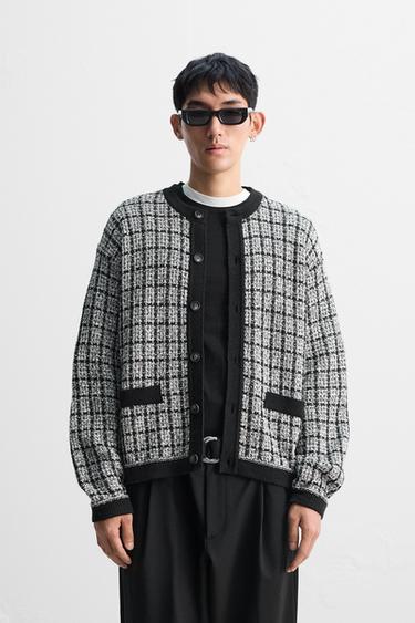 CONTRAST CARDIGAN - Black by Zara