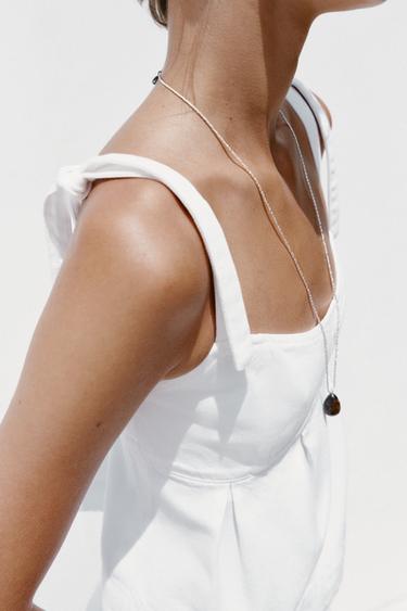 Z1975 DENIM STRAPPY TOP - White by Zara - Image 3
