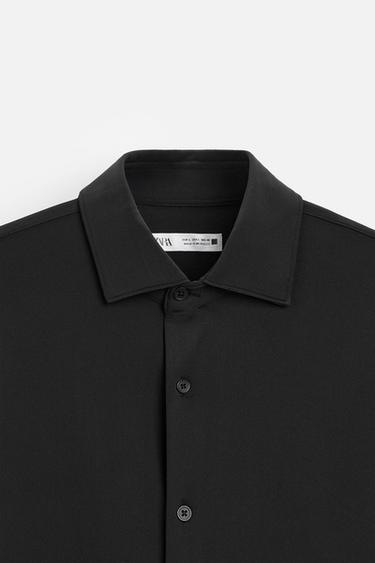 CHEMISE ÉLASTIQUE TEXTURÉE - Noir de Zara - Image 7
