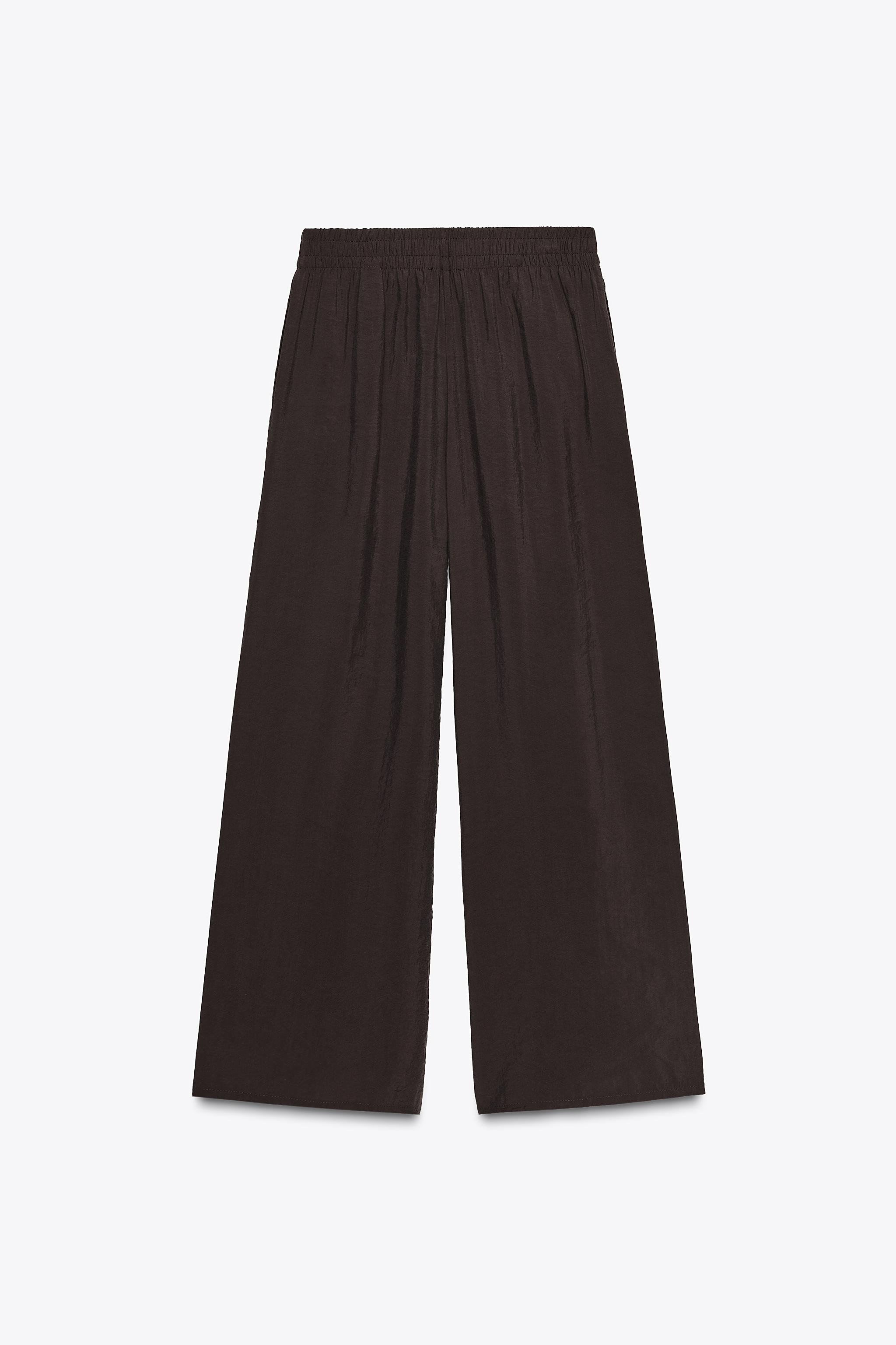 WIDE LEG ELASTIC WAIST PANTS