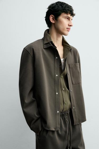 SURCHEMISE CONFORT SANS REPASSAGE - Vert chiné de Zara - Image 6