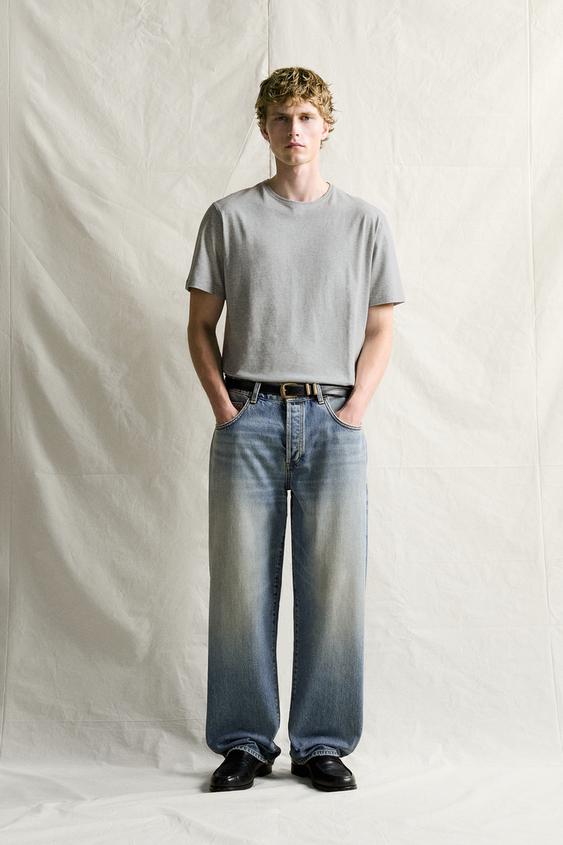 MEDIUM WEIGHT SUPIMA® T-SHIRT - Grey marl by Zara - Image 0