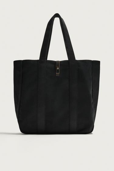 FABRIC TOTE BAG - Black by Zara