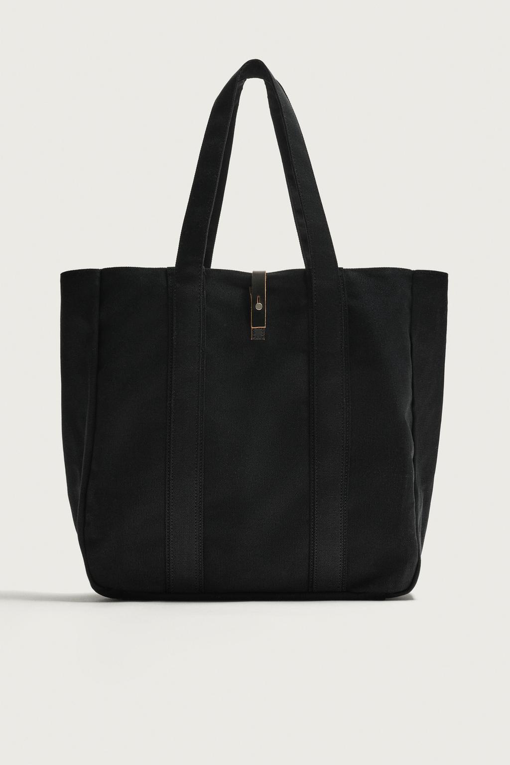 Cotton Shopper With Leather Closure — Men's