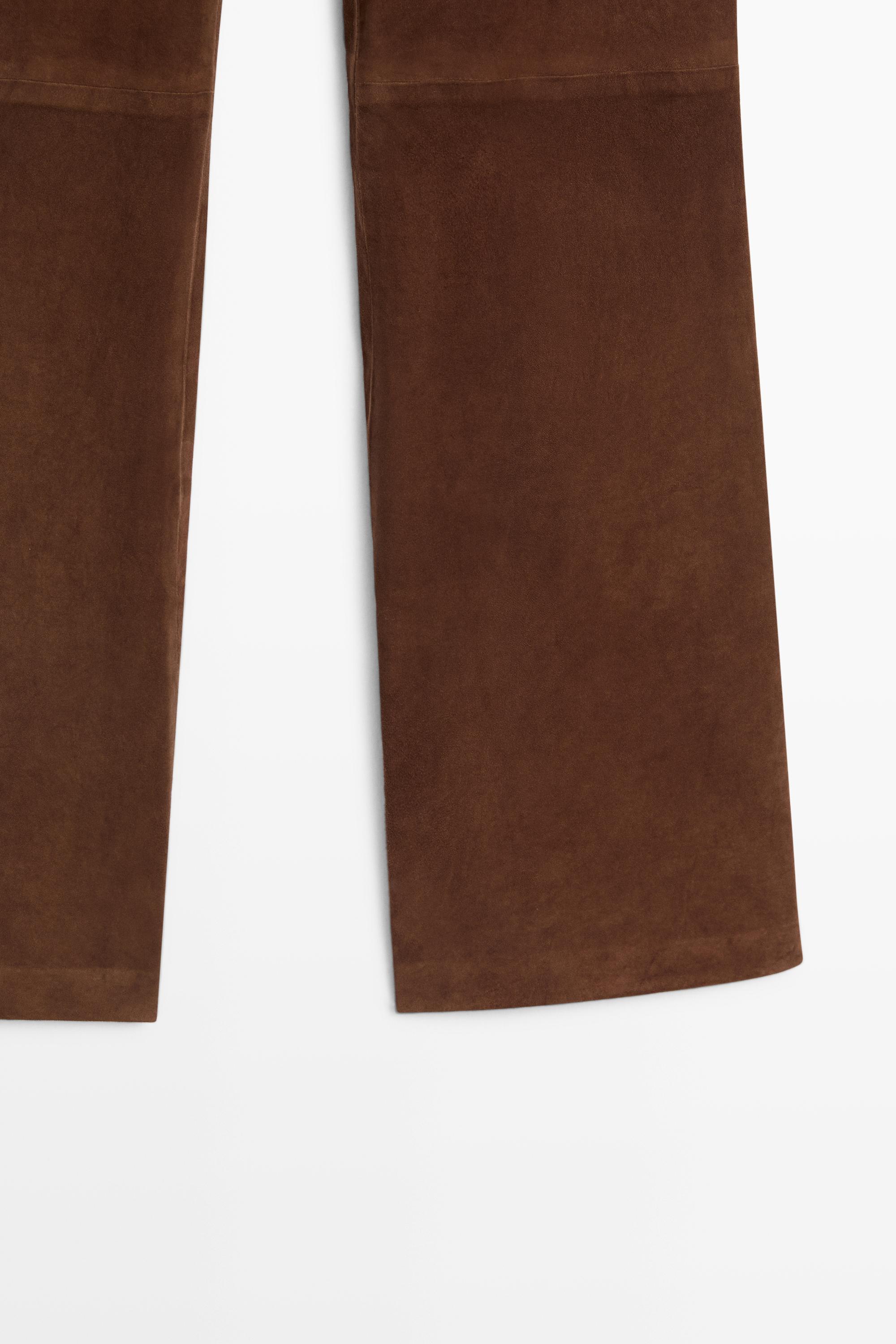 Pantalon legging flare en daim
