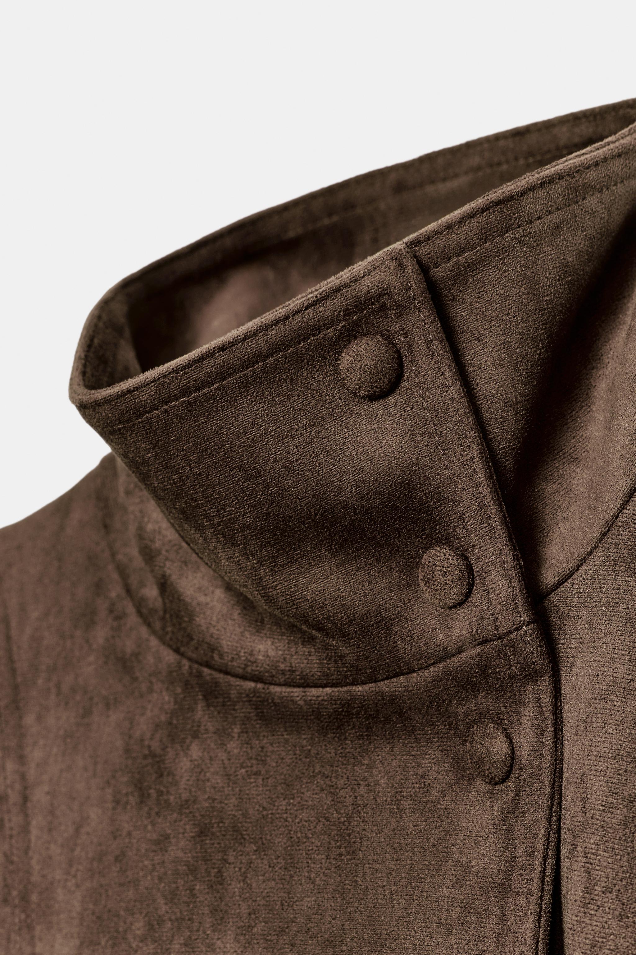 FAUX SUEDE BELTED JACKET