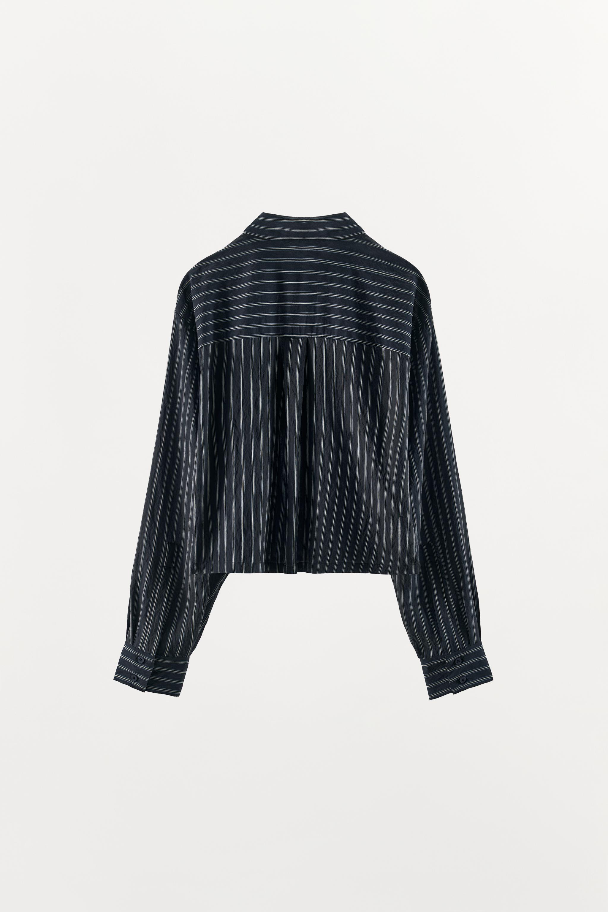 Женские рубашки Zara STRIPED PRINT SHIRT — фото 5