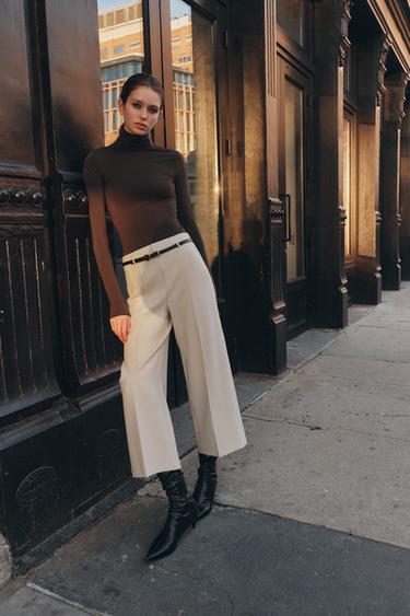 PANTALÓN CULOTTE CINTURÓN ZW COLLECTION - Piedra de Zara