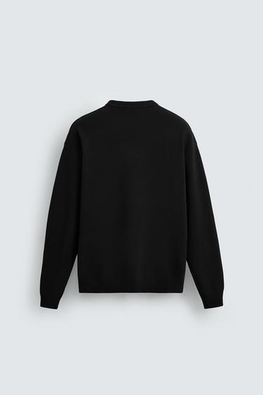 Zara SOFT TEXTURED JUMPER - Black