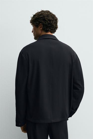 REGULAR FIT OVERSHIRT - Navy blue by Zara - Image 2
