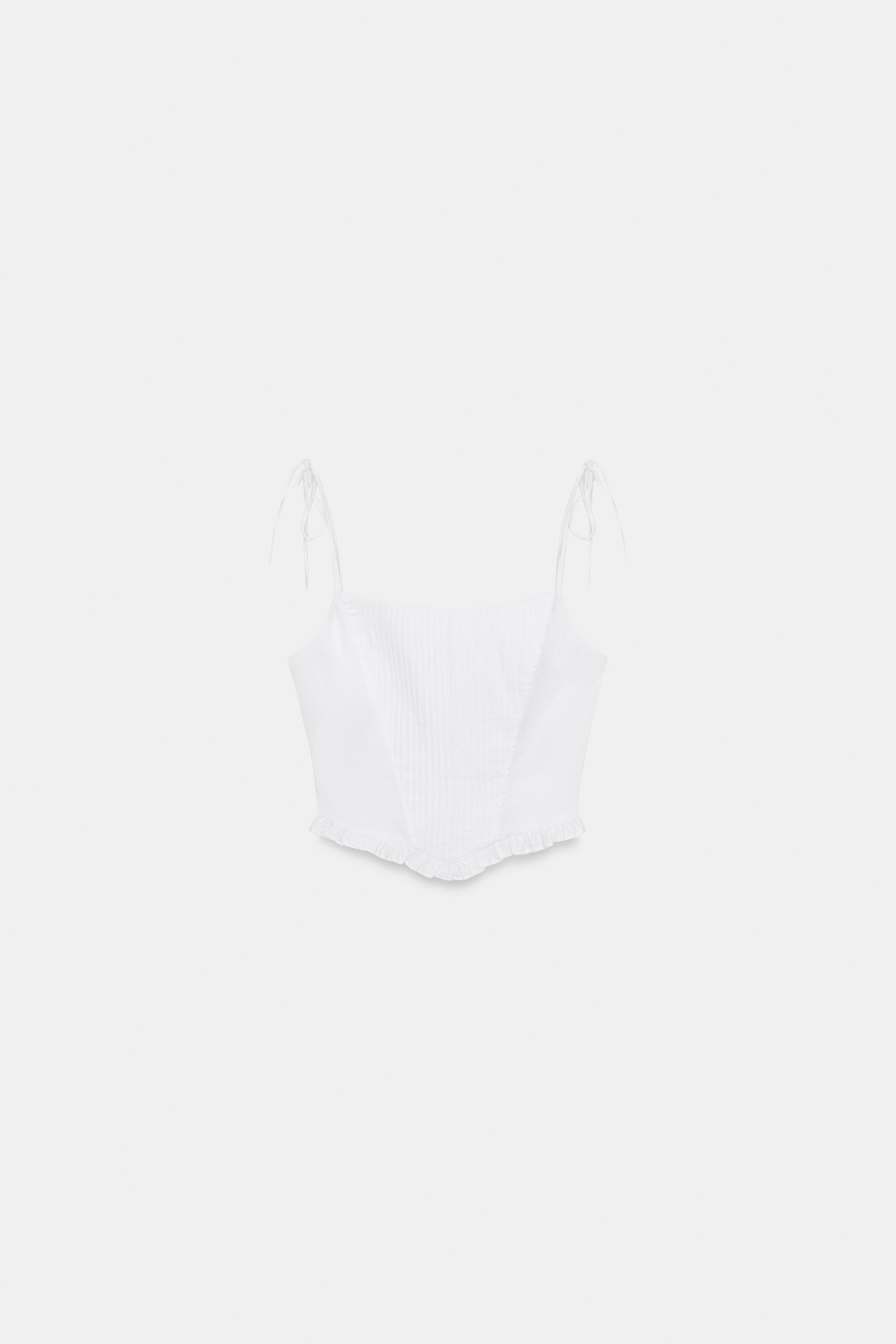 CORSETRY-INSPIRED POPLIN CROP TOP