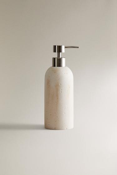MARBLE-EFFECT SOAP DISPENSER - Beige by Zara - Image 0