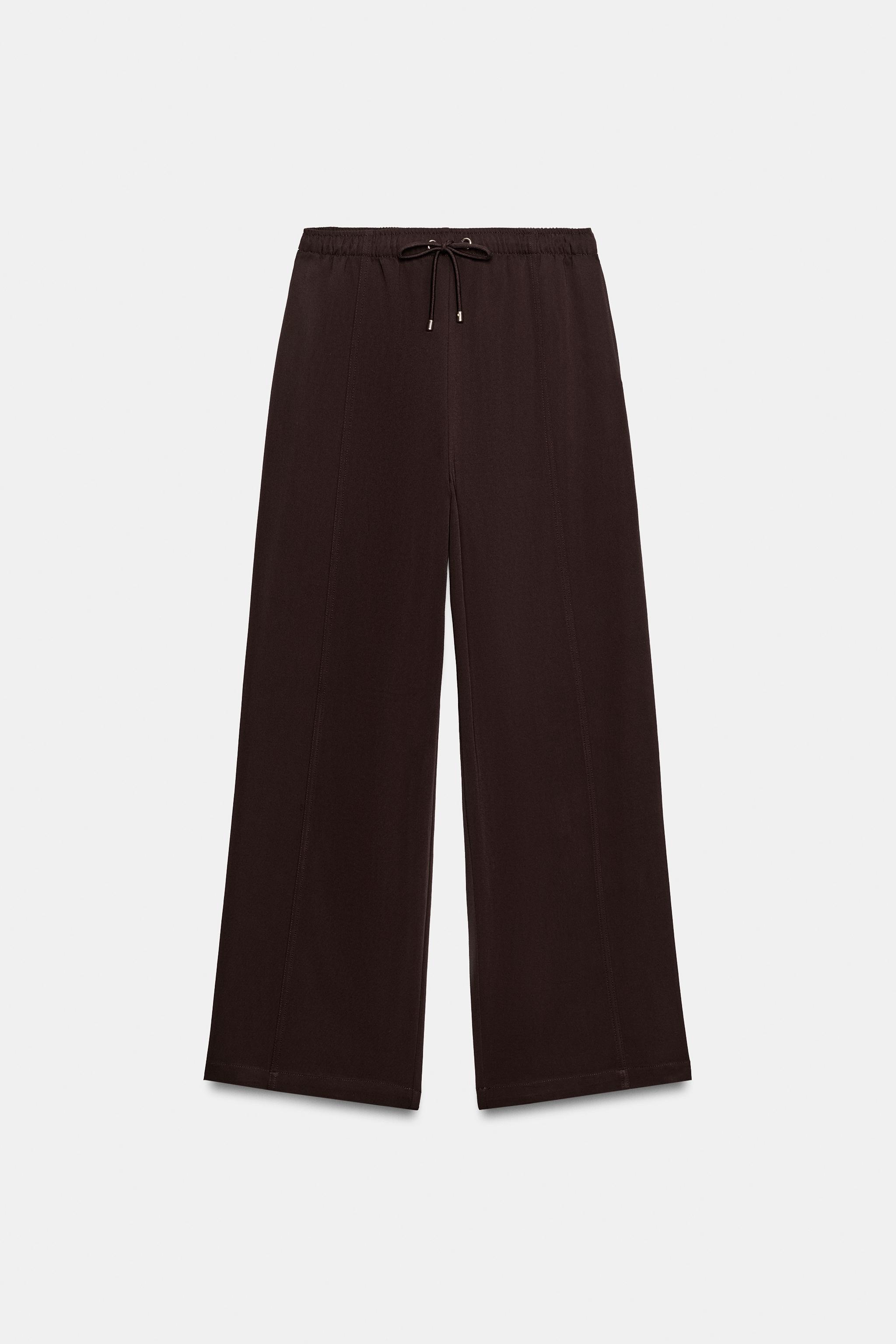 Женские брюки Zara WIDE LEG ELASTIC WAIST PANTS — фото 7