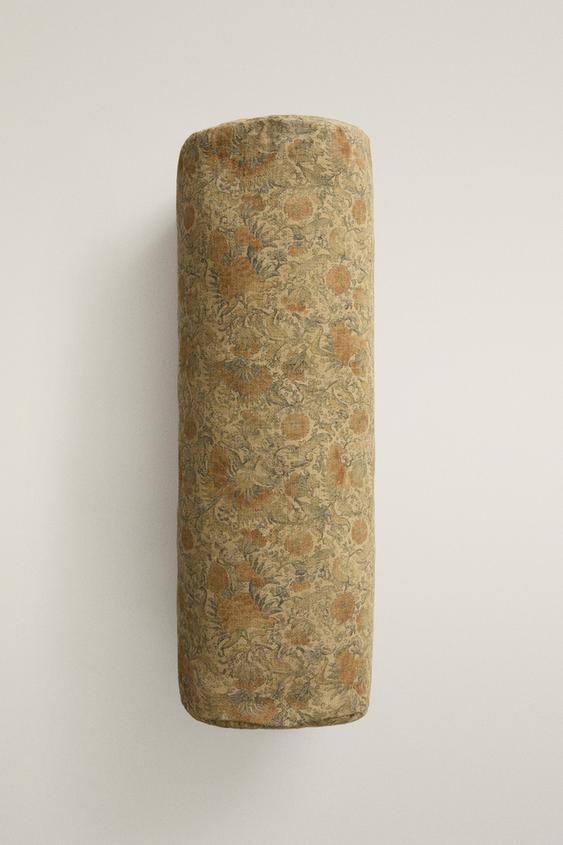 Zara FLORAL PRINT BOLSTER - 黃褚色 - 圖片 0
