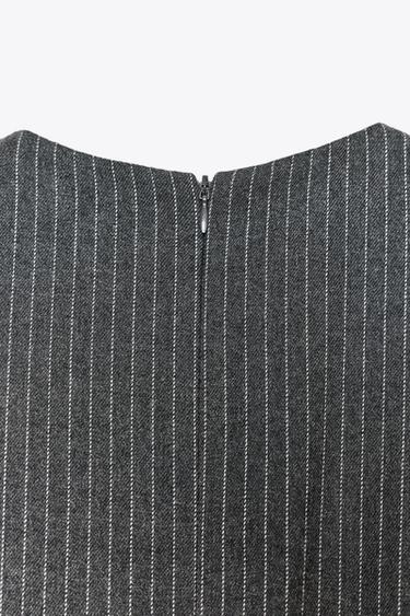 STRIPED MIDI DRESS WITH BUCKLE - Grey by Zara - Image 6