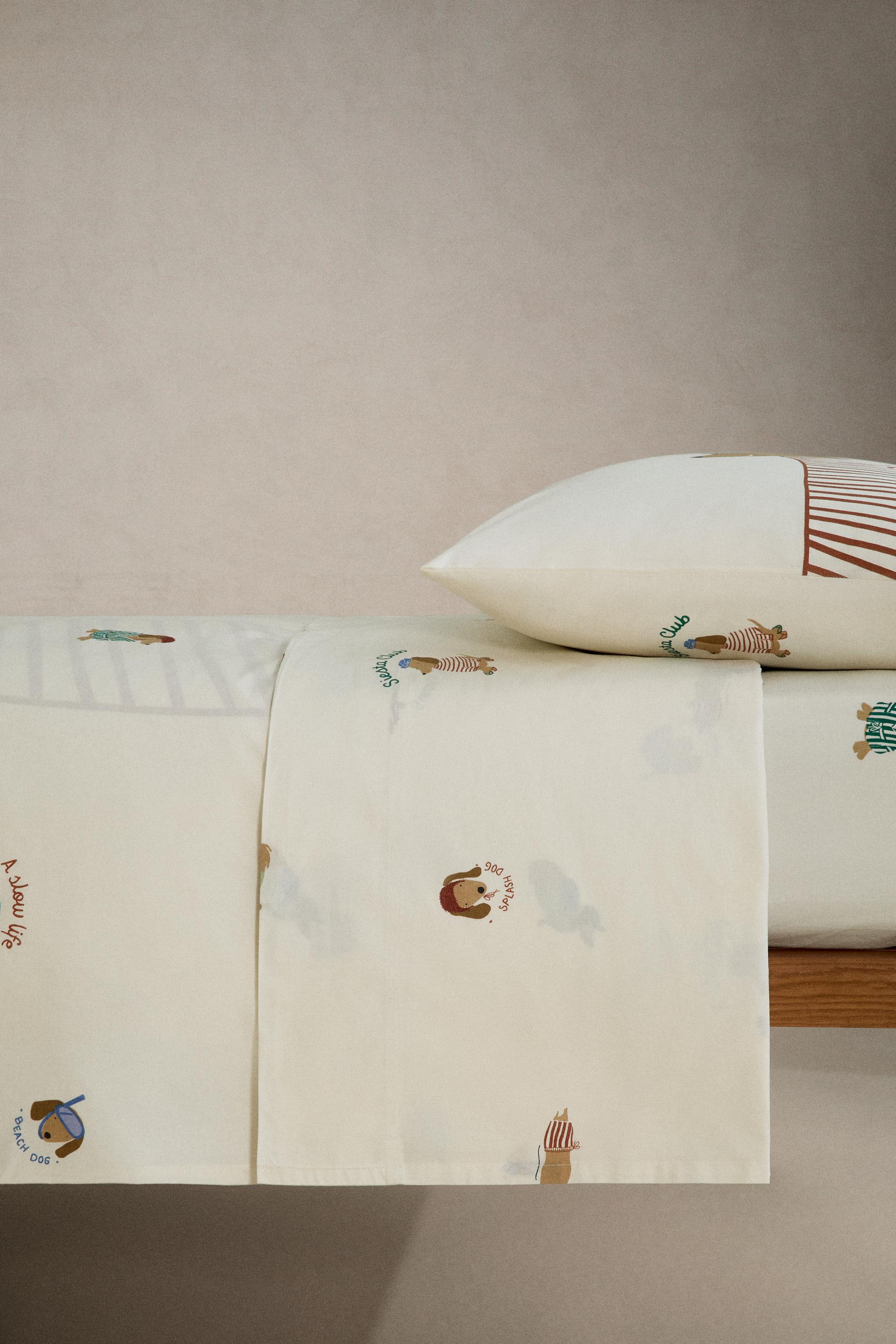 Детские топы Zara KIDS' DOG PRINT FLAT SHEET — фото 3