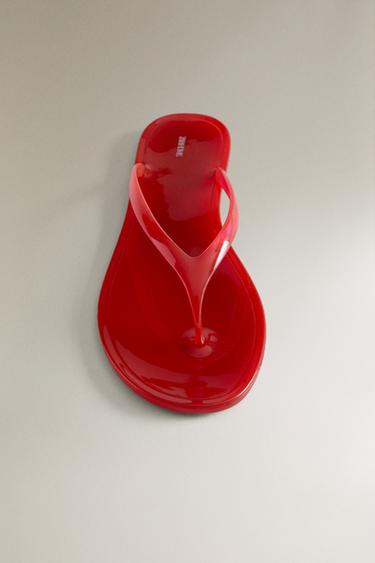 SANDALES PLATES JELLY - Rouge de Zara - Image 4