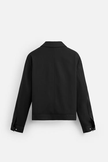 ZIP-UP OVERSHIRT - Black by Zara - Image 6