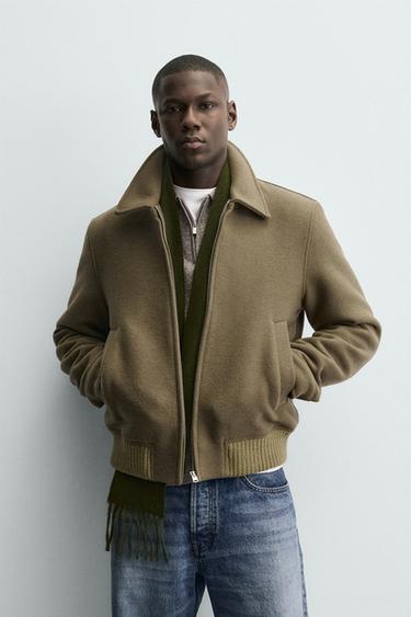 BLOUSON MATELASSÉ EN DRAP - Verdâtre de Zara