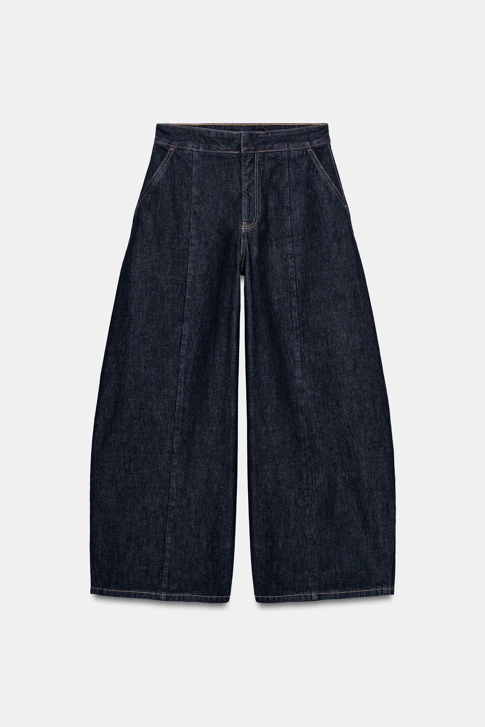 Женские джинсы Zara TRF SEAMED BALLOON JEANS — фото 6