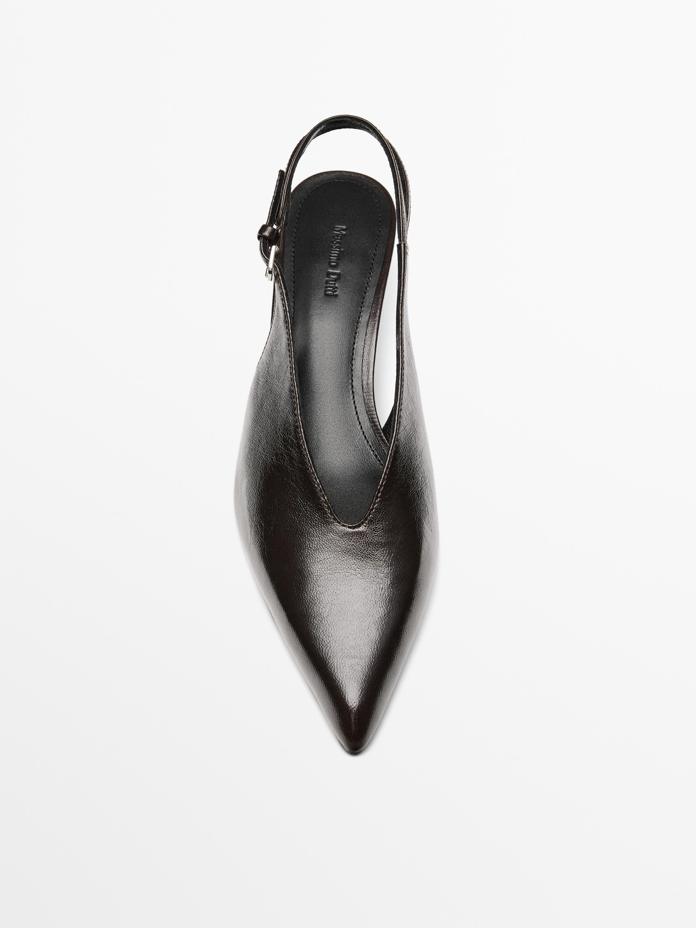 Leather high-heel mules