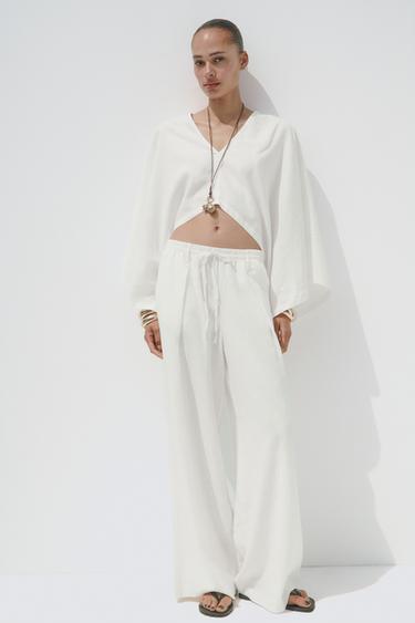 ASYMMETRIC CAPE KIMONO - Oyster-white by Zara - Image 0