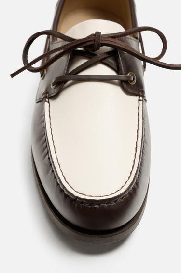 CHAUSSURES BATEAU EN CUIR - Multicolore de Zara - Image 6