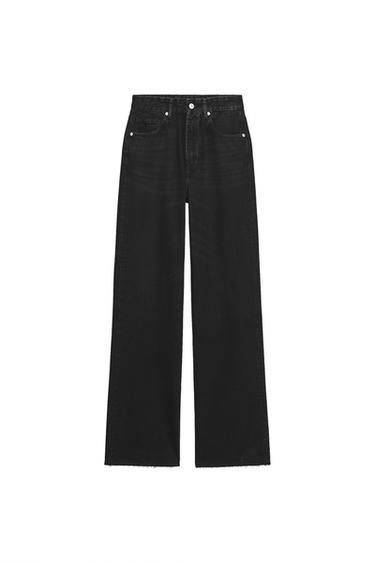 TRF WIDE-LEG HIGH-WAIST JEANS - Black by Zara