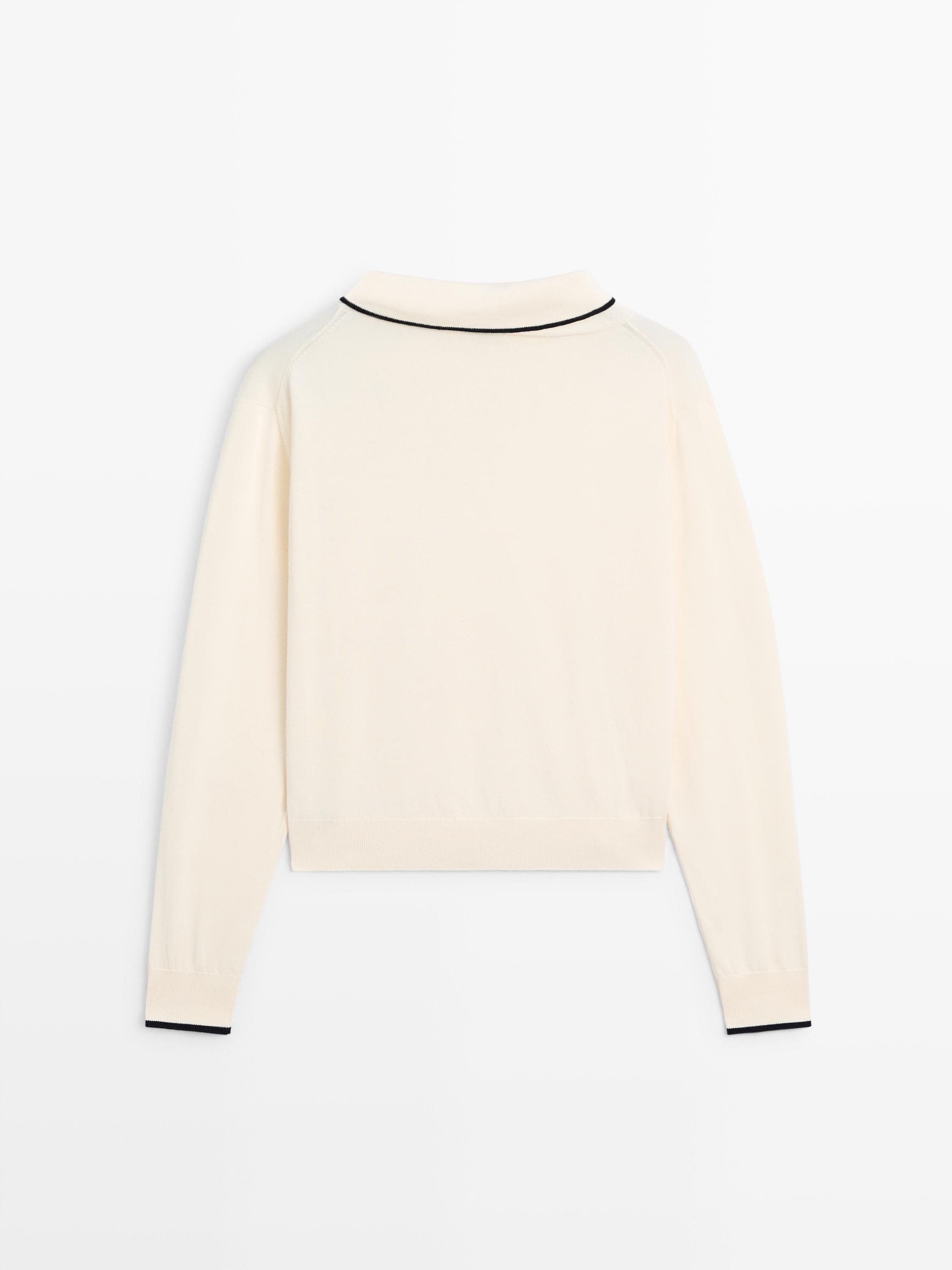 Pull en coton avec détail foulard